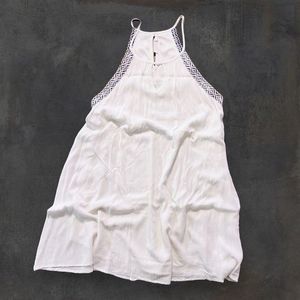 Peach Love White Tunic Women's Size M Sleeveless‎ Spaghetti Straps Lined Boho